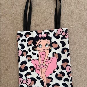 Betty Boop Pink and Black Leopard Tote